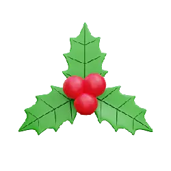 Holly Leaves and Berries - Transparent Layer PNG