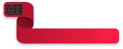 Number 01 - red - Transparent Background PNG
