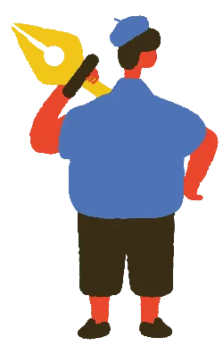 Man in Blue Shirt with Hat - hat - PNG