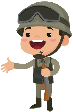Cartoon Soldier - rifle - Transparent Background PNG