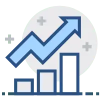 Upward Arrow and Bar Chart - data - PNG