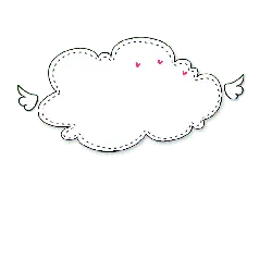 Heart Cloud with Wings - heart shape - Free PNG