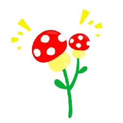 Red and White Mushroom - green - Transparent Layer PNG