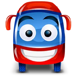 Smiley Bus - red - PNG