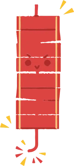 Firecracker - red - happiness - Transparent Layer PNG