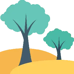 Two Trees - landscape - PNG