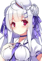 White Hair Red Eye Anime Girl - uniform - Transparent Background PNG