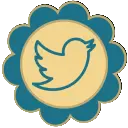 Blue Flower with Yellow Bird - logo - Free PNG