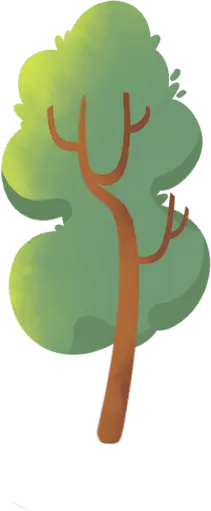 Cartoon Tree - green - Transparent Layer PNG