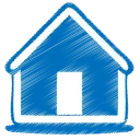 Blue House Icon - line - Free Download PNG