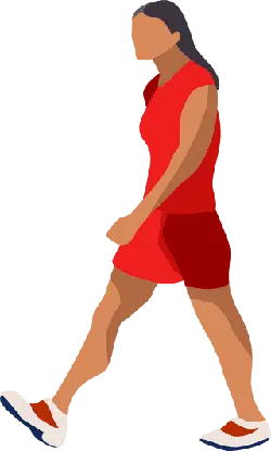 Woman in Red Athletic Wear - red - Lossless PNG