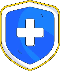 Blue Shield with Plus Sign Icon - symbol - No Watermark PNG