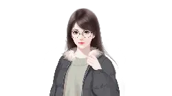 Glasses Girl - long hair - fashion - No Background PNG
