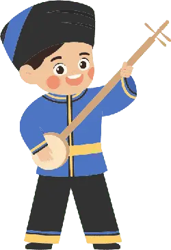 Boy Playing Instrument - cartoon - High Resolution PNG