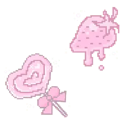 Strawberry Lollipop - pixel art - Lossless PNG