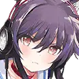 Purple-haired Girl - red eyes - headphones - No Background PNG