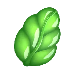 Green Leaf - shiny - No Background PNG
