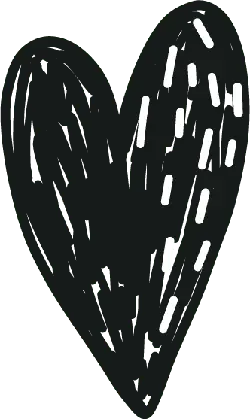 Heart - white lines - No Background PNG