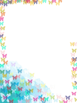 Colorful Butterfly Frame - art - No Background PNG