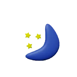 Blue Crescent Moon and Stars - blue - Transparent Background PNG