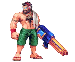 Beach Brawler - pixel art - Transparent Background PNG