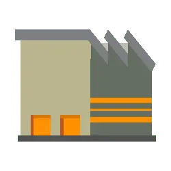 Factory Building - gray - High Resolution PNG