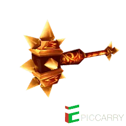 Golden Warhammer - metal - High Resolution PNG