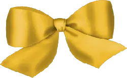 Yellow Bow - ribbon - No Background PNG