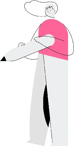 Cartoon Character in Pink Top and Gray Pants - gray - Transparent Layer PNG