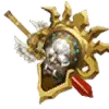 Gold Skull Badge - skull - PNG