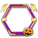 Halloween Hexagonal Frame - jack-o'-lantern - PNG