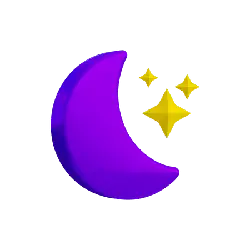 Purple Moon and Stars - night sky - PNG Images