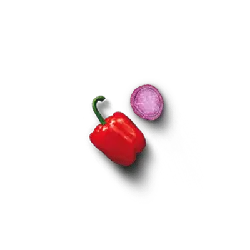 Red Bell Pepper and Onion Ring - fresh - Free PNG