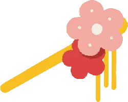 Flower Hairpin - pink - Transparent Layer PNG