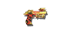 Futuristic Pistol - red - No Background PNG