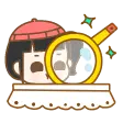 Girl with Hat - magnifying glass - girl - No Background PNG