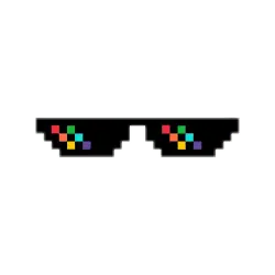 Pixel Glasses - colorful - High Resolution PNG