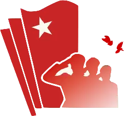 Red Flag and Silhouette - red - PNG Images