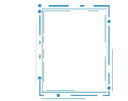 Blue Rectangle Frame - lines - geometric shape - Transparent Background PNG