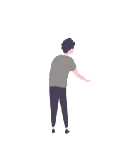 Cartoon Character in Gray Top and Black Pants - gray - High Resolution PNG