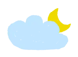 Cloud and Moon - sky - Lossless PNG