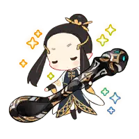 Black-Haired Long-Ear Girl - instrument - Free PNG