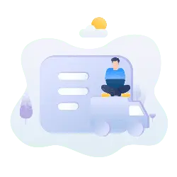 Man Sitting on a Truck - simple style - Free PNG