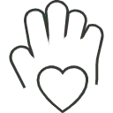 Heart in Hand Outline - line drawing - Free Download PNG