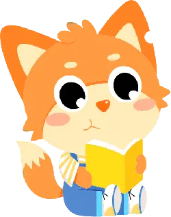 Reading Fox - learning - Free Download PNG