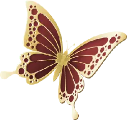 Red Gold Butterfly - red - Transparent Layer PNG