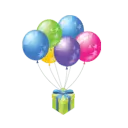 Colorful Balloons and Gift Box - balloon - PNG Images