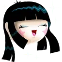 Smiling Girl - stars - PNG