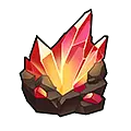 Fiery Red Crystal - glowing - No Background PNG