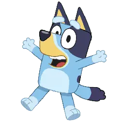 Blue Dog - happy - Lossless PNG